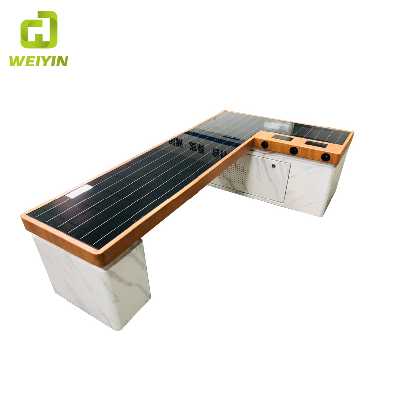 Banco di metallo Backless della mobilia di carico del telefono astuto di energia solare di progettazione moderna per all'aperto