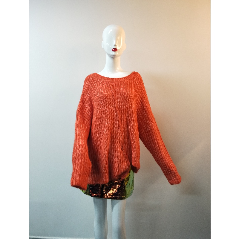 MAGLIONE HEM IRREGOLARE ARANCIO RLWS0074F