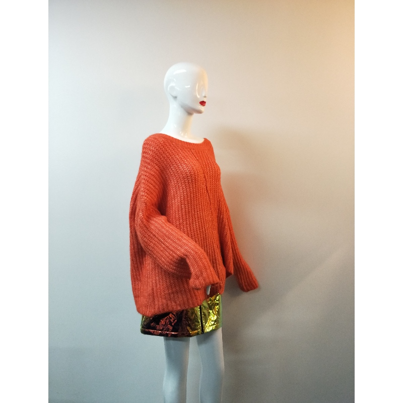 MAGLIONE HEM IRREGOLARE ARANCIO RLWS0074F