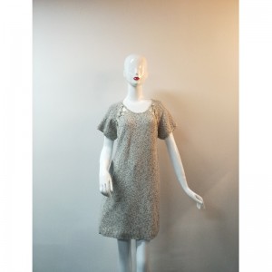 MAGLIONE LONGLINE GRIGIO A MANICHE CORTE RLWS0086F