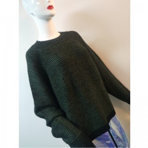 MAGLIONE DONNA VERDE E NERO RLWS0087F