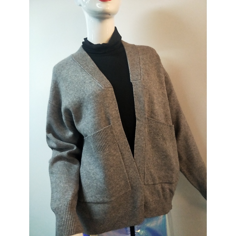 MAGLIONE GRIGIO CARDIGAN RLWS0090F