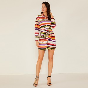 Oem Apparel The New Mix Colore manica lunga casual Boho Dress Abiti estivi moda Donna