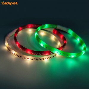 Fashion Led Pet Light Up Dog ricarica silicone illuminato riflettente Led Tracking cane collare impermeabile