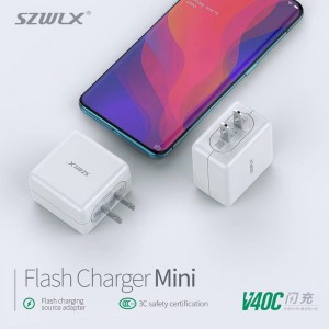WEX - V40C OPPO VOOC adattatore di ricarica flash, caricatore da muro, caricabatterie da viaggio