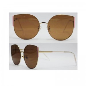 Telaio di grandi occhi di gatto Logo all'ingrosso personalizzato metallo occhiali da sole donne