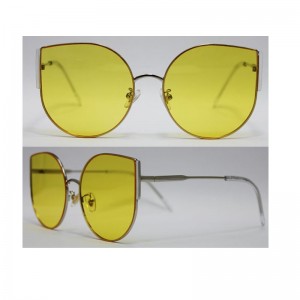 Telaio di grandi occhi di gatto Logo all'ingrosso personalizzato metallo occhiali da sole donne