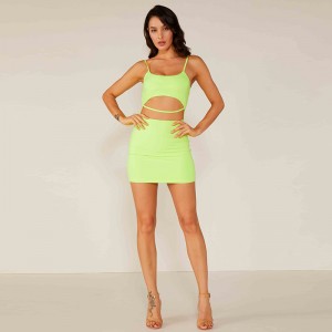 Vestito da Beach Club Sexy Club Custom Sexy Sexy Verde Fluorescente
