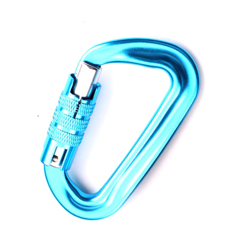 Gancio per arrampicata all'aperto arrampicata in campeggio chiusura principale moschettone dado multifunzione gancio da alpinismo fibbia da alpinismo velocità esterna attrezzatura da caduta blocco di sicurezza foro di sondaggio vite a D tipo blocco principale serratura principale aviazione lega di alluminio