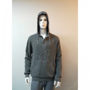 MAGLIONE GRIGIO CON CAPPUCCIO RLMS0004F