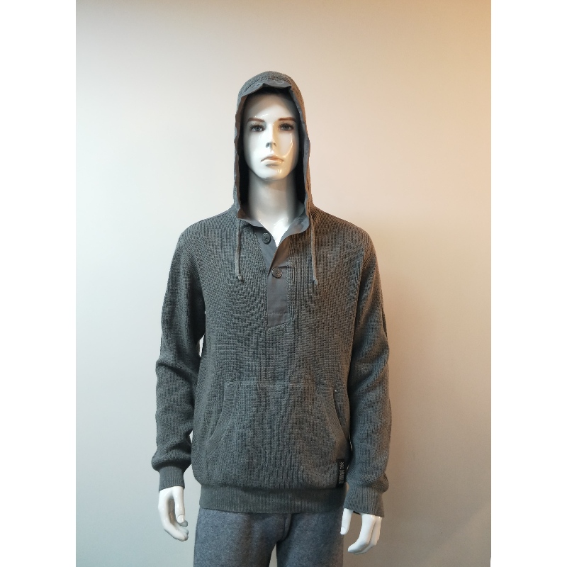 MAGLIONE GRIGIO CON CAPPUCCIO RLMS0004F