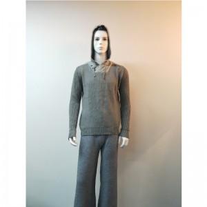 MAGLIONE CON CAPPUCCIO GRIGIO RLMS0038F