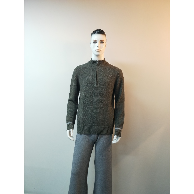 MAGLIONE CON ZIP GRIGIO RLMS0046F