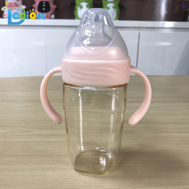 Biberon PPSU neonato BPA gratuito 240ML Biberon Logo personalizzato Biberon da latte con manico