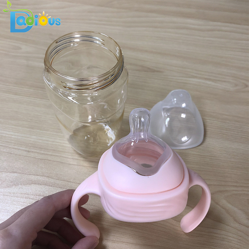 Biberon PPSU neonato BPA gratuito 240ML Biberon Logo personalizzato Biberon da latte con manico