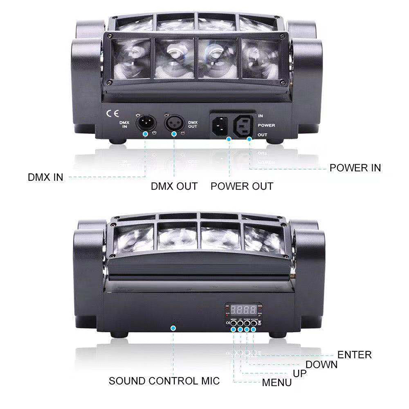produzione professionale 8 * 10w 8 occhi ragno luce led luci dj