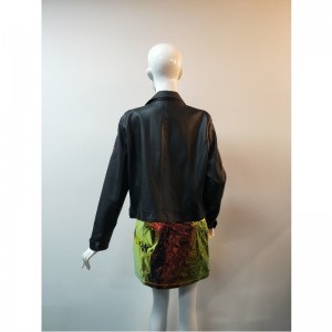 GIACCA BIKER PU RICAMATA NERA RLWPJ0023N