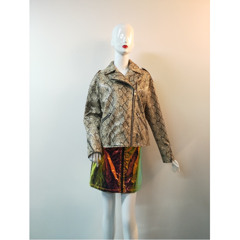 GIACCA PU SERPENTINE MARRONE RLWPJ0024N