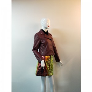 GIACCA BIKER PU BURGUNDY RLWPJ0027N