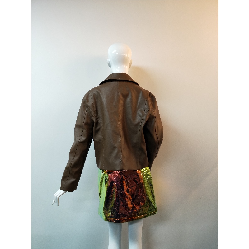 GIACCA BIKER PU MARRONE RLWPJ0029N