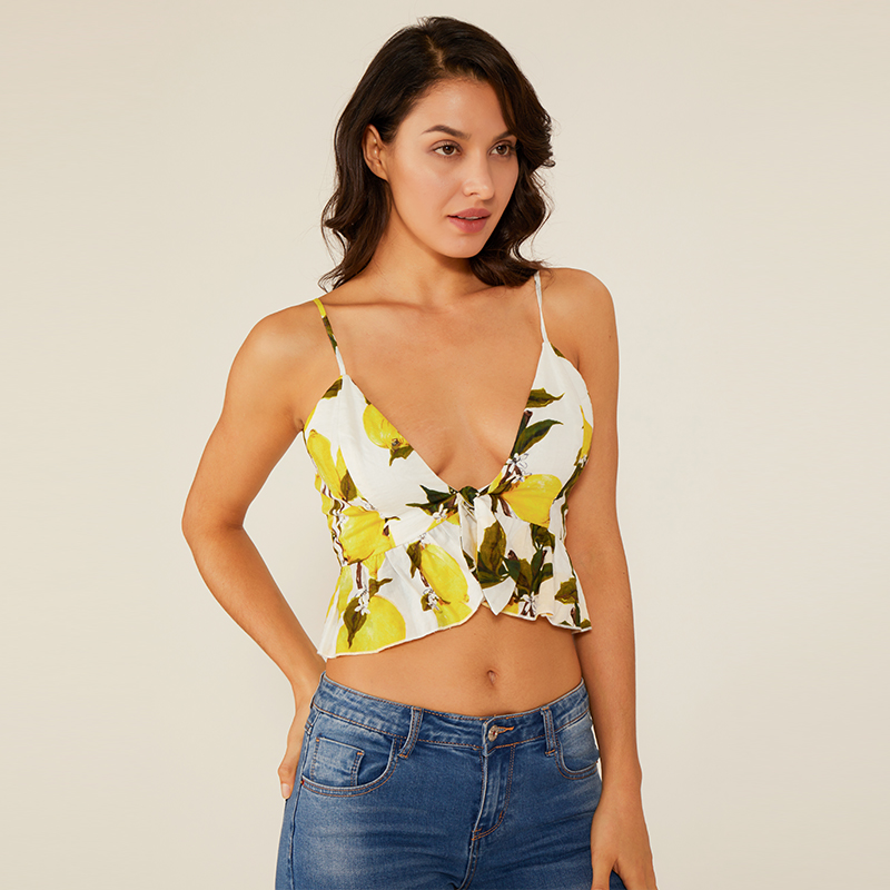 Canotta da donna sexy con mini hot hot floreale di Factory Oem Summer