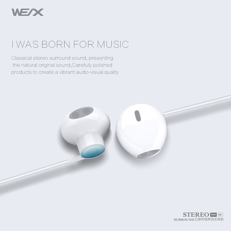 WEX 305 Orefoni tradizionali, auricolari Wired, Headphones, EAR Buds