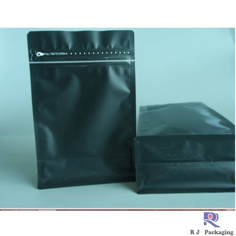 Custom quad pack bottom bag con E -zip e valvola per il tè caffè