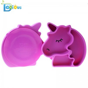 Piastra di aspirazione per silicone FDA Piastra per bambini divisa Piastra per bambini in silicone senza BPA
