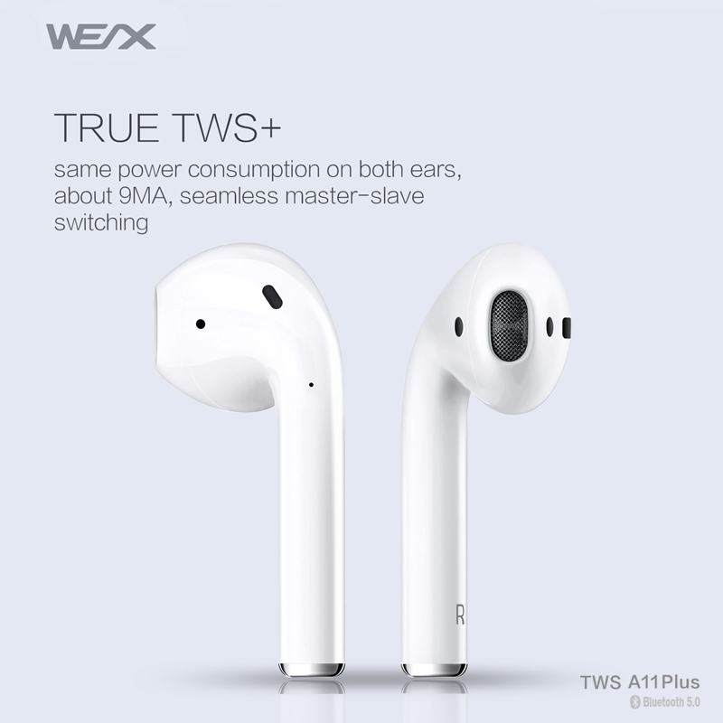 WEX -A11 Plus auricolari wireless bluetooth 5.0 cuffie TWS _truestereo wireless auricolari