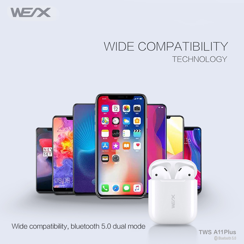 WEX -A11 Plus auricolari wireless bluetooth 5.0 cuffie TWS _truestereo wireless auricolari