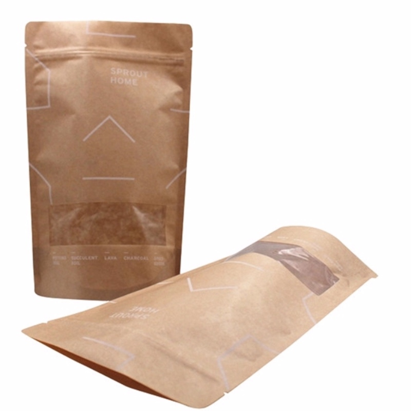 sacchetto di carta laminato di plastica con finestra libera per semi e fagioli e zucchero