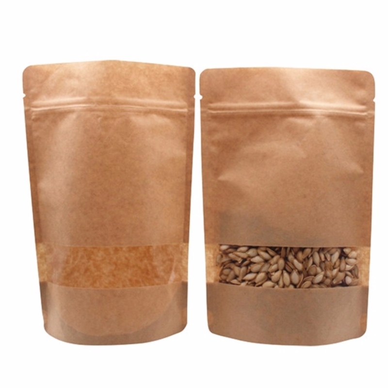 sacchetto di carta laminato di plastica con finestra libera per semi e fagioli e zucchero