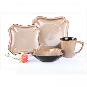 Set da pranzo etiope tradizionale in porcellana fine in ceramica economica