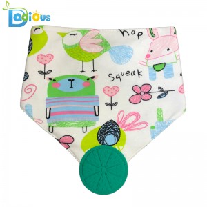 Bavaglino per massaggiagengive Bandana unisex in dentice Bandana Drool con dentizione in morbido cotone organico assorbente