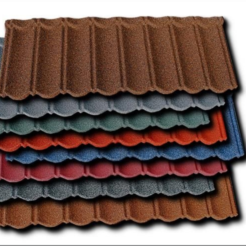 Mattonelle di tetto del metallo rivestite pietra del materiale da costruzione, strati di tetto ondulati rivestiti di pietra