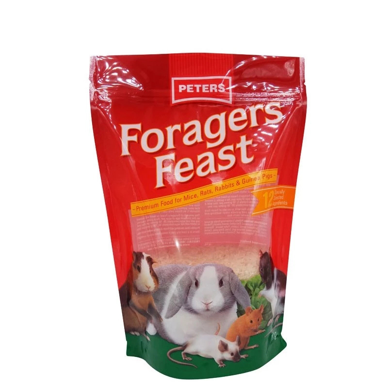 sacchetto con chiusura a cerniera in plastica sacchetto per sacchetti all'ingrosso per snack e alimenti per animali domestici