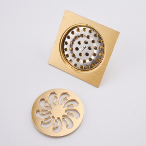 Sifone automatico a pavimento in bronzo nichelato