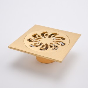 Sifone automatico a pavimento in bronzo nichelato