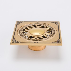 Copertura per scarico a pavimento per bagno quadrato a scomparsa con disegno nero