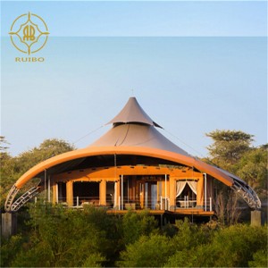 Tenda prefabbricata di fabbrica prefabbricata di lusso della Camera dell'hotel dell'hotel della struttura d'acciaio della membrana di PVDF