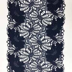 Ampio pizzo elastico di nylon spandex con 18 cm di larghezza per biancheria intima o indumenti