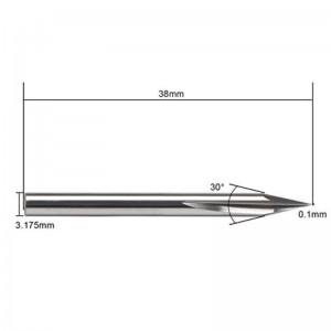 Punta per incisione in metallo, punta EnPoint 30 gradi V punta in metallo duro Punta a forma di cono Punta per incisione CNC con scanalature a 2 scanalature Striaght 1/8 \"Codolo da 3,175 mm Codolo 0,1 mm Punta conica V con punta a V per...