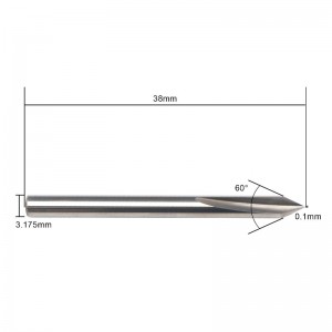 Punta a 60 gradi a V, punta EnPoint per incisione in metallo metallo duro Punta a forma di cono Punta per incisione CNC con 2 scanalature 1/8 \"Codolo da 0,175 mm Gambo 0,1 mm Marcatura conica Scultura conica per acciaio Alluminio Ottone...