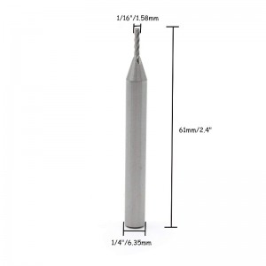 Trapano per fresa a testa cilindrica con diametro del codolo da 1/4 \