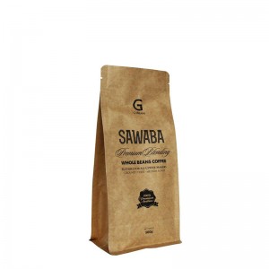 Imballaggio inferiore della scatola quadrata di sigillo del sacchetto di caffè Kraft semplice