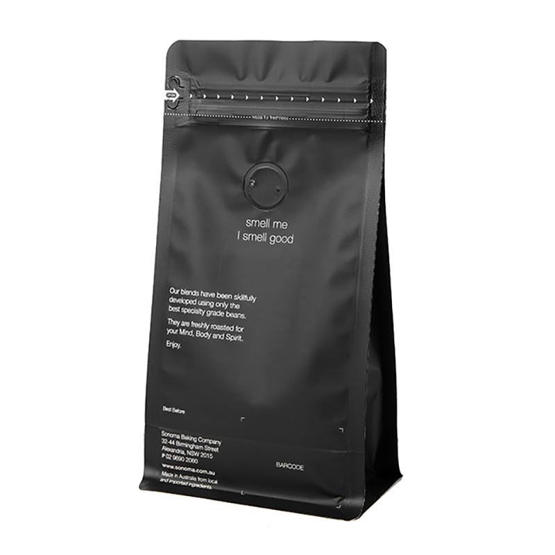 Confezione da 100 g di caffè con chiusura zip e sacchetto da caffè in sacchetto da 1 kg con valvola di degasaggio e borsa da caffè personalizzata con valvola