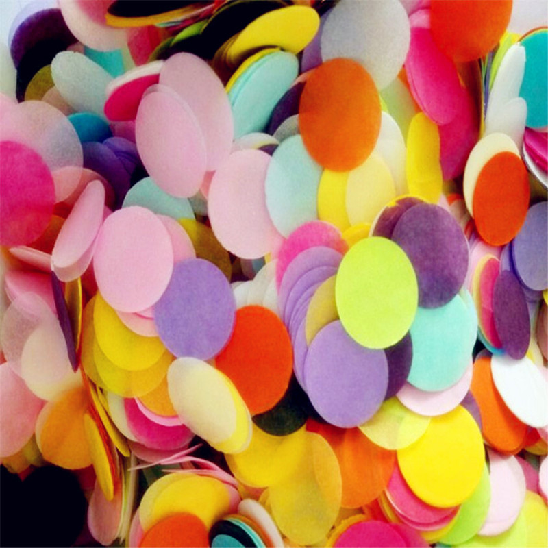 Confetti di carta Cerchio Puntini Bomboniere Ricevimento Tavolo Scatter Confetti Gednder Rivela Baby Shower Compleanno