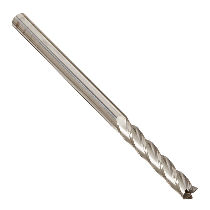 Fresa in metallo duro extra lungo, 4 scanalature, attacco 1/4 