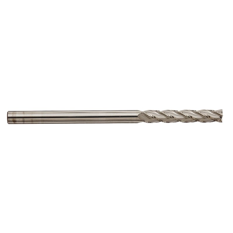 Fresa in metallo duro extra lungo, 4 scanalature, attacco 1/4 