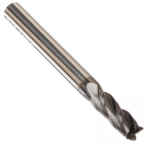 Fresa in metallo duro integrale, rivestimento AlTiN, 4 scanalature, diametro 1/4 \
